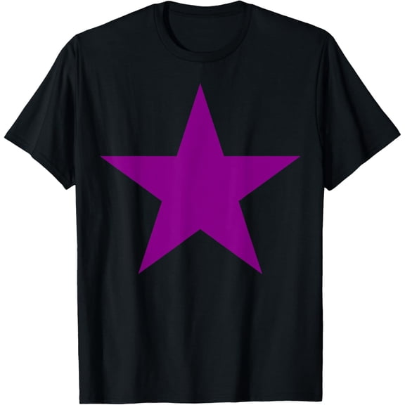 Purple Star T-Shirt - Purple Star Shirt T-ShirtMen's and women's gift, black and white T-shirt, size: Extra large S-4XL
