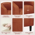 thumbnail image 5 of Yaheetech Corduroy Fabric Accent Barrel Chair for Living Room, Brick Red, 5 of 8