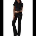 thumbnail image 2 of Pantalón de Traje de Corta Ajustado de Color Liso Negro XXL, 2 of 10