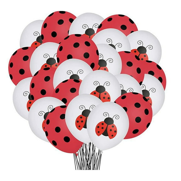 OUNONA 48pcs Ladybug Balloons for Party Decorations, Festival Supplies, Birthday, Baby Shower, and Themed Event Ornaments