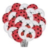 Qumonin Black Ladybug Balloons 48pcs Red Polka Dot 12" Latex Party Decorations