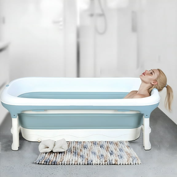 58/50/46 inch Foldable Bathtub, Portable Bathtub for Adult Kids, Large Collapsible Tub, Freestanding Surround Collapsible Bathtub, Effortless Folding Bathtub, Hot Bath, Ice Bath