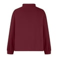 thumbnail image 3 of IROINNID Savings Long Sleeve Shirts for Men Casual Solid Color V Stand Collar Bottoming Shirt Turtleneck Blouse,Red, 3 of 6