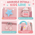 thumbnail image 5 of Lomyolo Kids Backpack for Girls 3-8, Small School Backpack for Preschool Kindergarten, Lightweight Toddler Backpack with Cartoon Patterns, Oxford Bookbag for Travel-PINK, 5 of 7