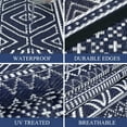 thumbnail image 6 of COZONY 9x18 ft Outdoor Rug, Extra Large Reversible Waterproof Outdoor Carpet, UV & Fade Resistant for Deck, Events, Black Blue/White, 6 of 19