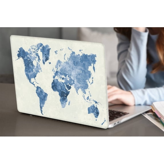 KSK KAISHEK Plastic Hard Case Cover Only for 2022/2021/2020/2019/2018 Release New MacBook Air 13 inchs Retina Display & Touch ID + Black Keyboard Cover Model: A2337 m1 A2179 A1932 World Map 4
