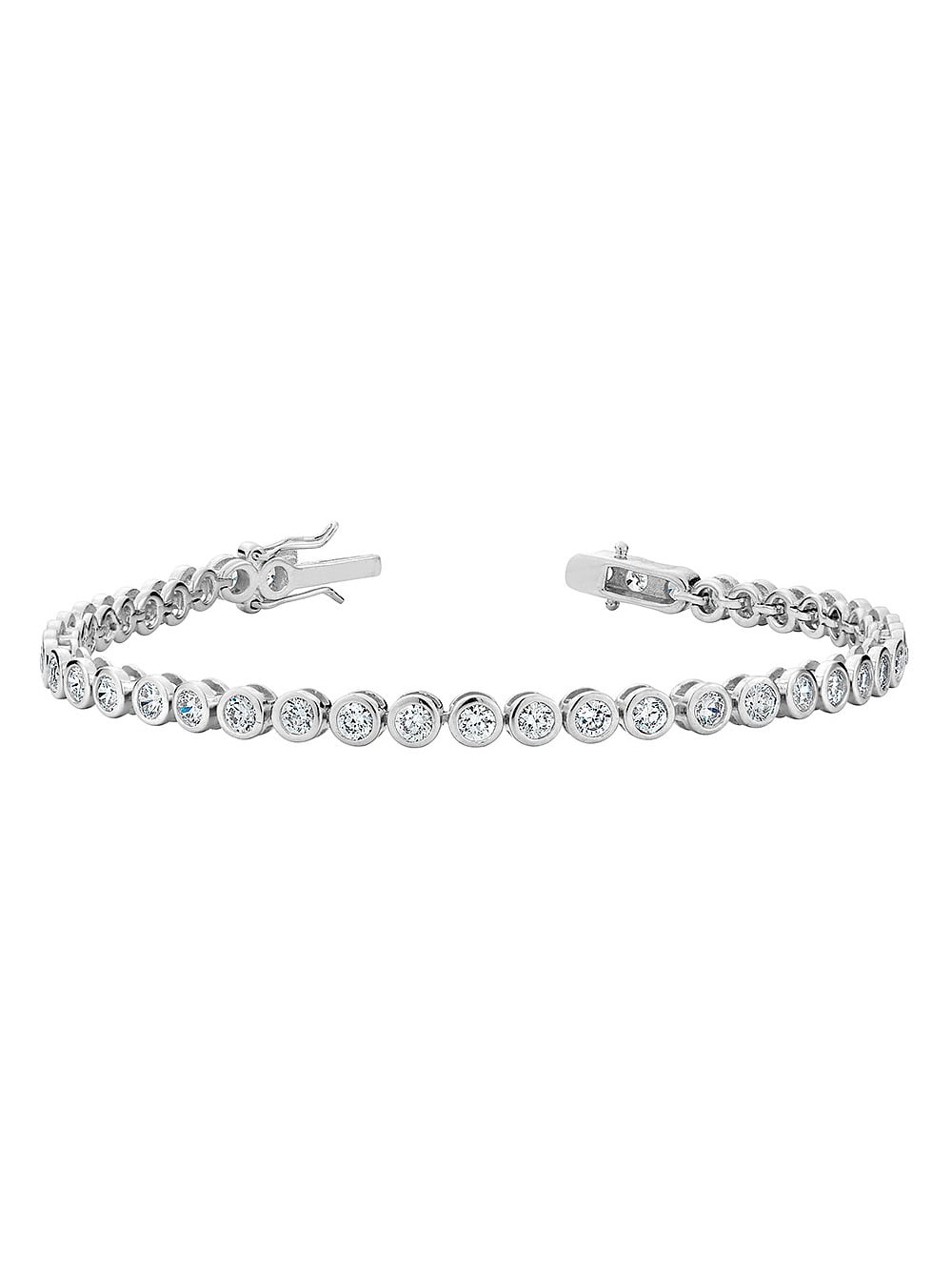 4.0 Carat (Ctw) LabCreated White Topaz Tennis Bracelet in Sterling