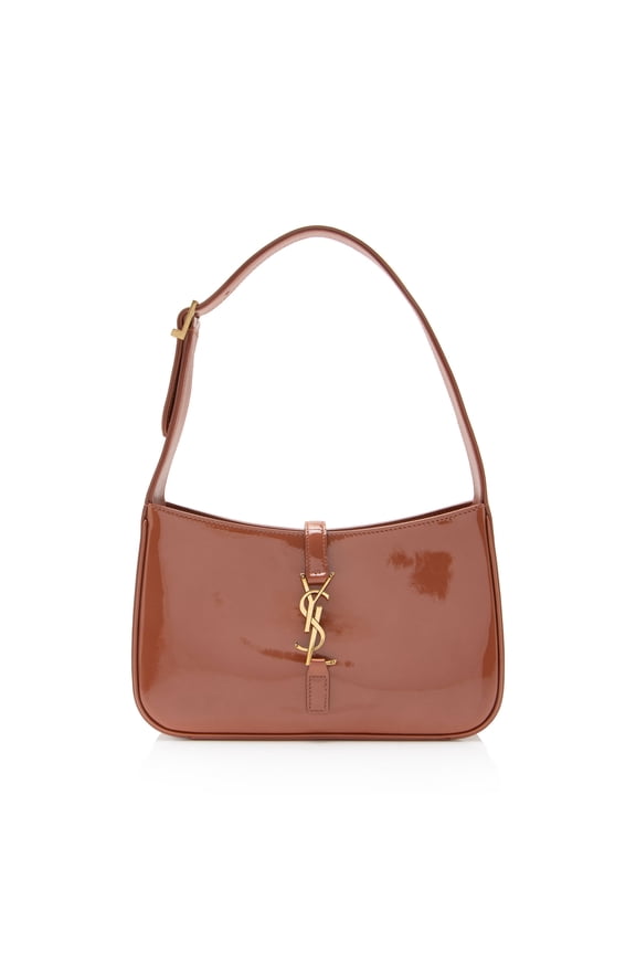 Pre-Owned Saint Laurent Patent Leather Monogram Le 5 A 7 Hobo