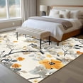 thumbnail image 4 of 5'x8' Area Rugs, Yellow Grey Botanical Indoor Outdoor Area Rug for Living Room Bedroom, Spring Floral Birds Vintage Washable Bathroom Rugs Kitchen Floor Carpet Mats Home Decor Aesthetic, 4 of 8