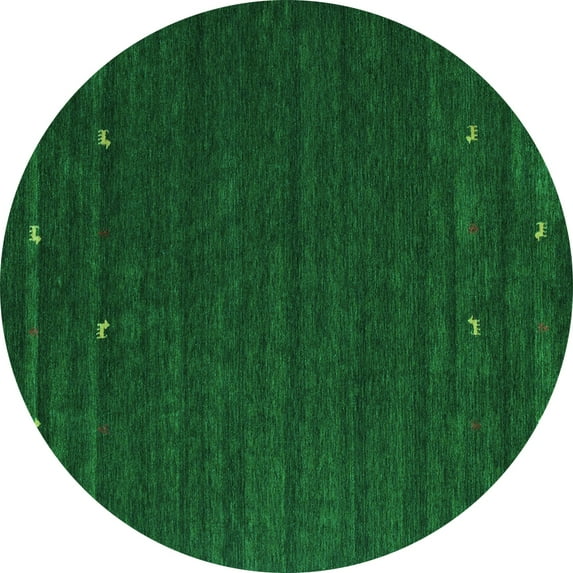 Ahgly Company Machine Washable Indoor Round Abstract Turquoise Blue Contemporary Area Rugs, 7' Round