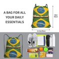 thumbnail image 3 of Brazilian Flag Drawstring Backpack Bag Water Resistant Yoga Shopping Cinch Bag Sackpack For Men Women, 3 of 7