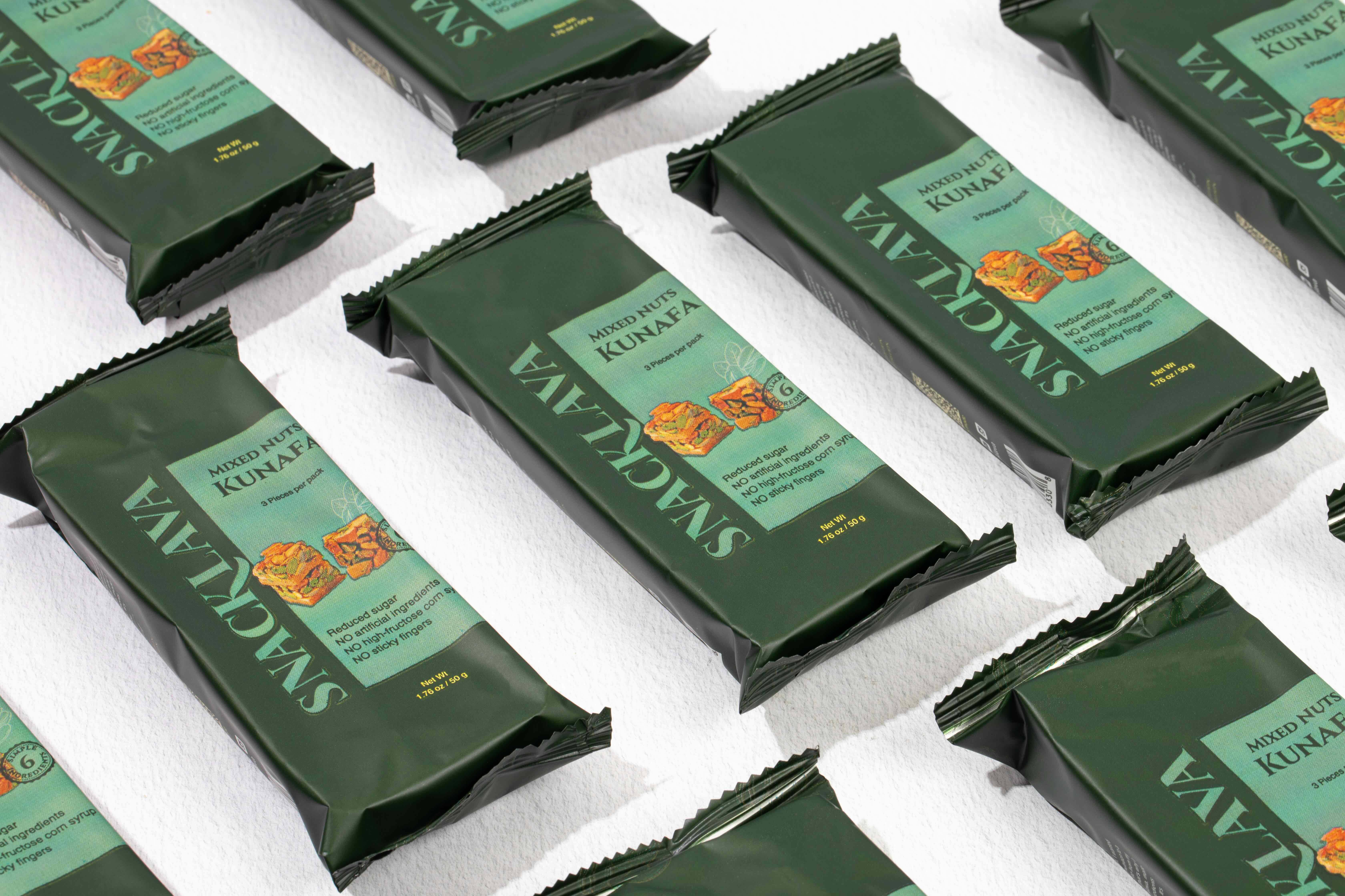 Snacklava Mixed Nuts Kunafa - 20 Pack (60 Pieces) - No Artificial Ingredients, Colors or Preservatives - 5g of Protein Per Serving