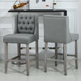 Bar Stool, Grey, Set of 2