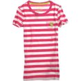 thumbnail image 1 of Playera gráfica Aeropostale con bolsillo de Bulldog a rayas para mujer rosa extra pequeña, 1 of 1