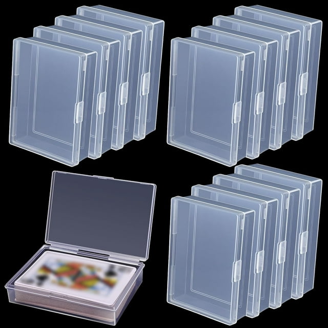 HAHDAXIA 12 Pack Playing Card Case,Empty Playing Card Deck Boxes,Clear Card Case,Plastic Playing Card Box,Playing Card Deck Cases,Plastic Storage Box Card Holder Snaps Closed for Gaming Cards