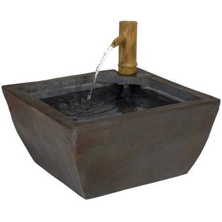 Best Choice Products 16in Indoor Outdoor Polyresin Bamboo Spout