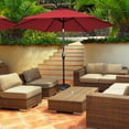 thumbnail image 1 of Costway 10Ft Outdoor Market Patio Table Umbrella Push Button Tilt Crank Lift Burgundy, 1 of 9