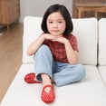 thumbnail image 4 of Cushionaire Siesta Girls Jelly Sandals, Lattice Cut-Out Ballet Flats for Girls, Flexible Slip On Beach Shoes, 4 of 19