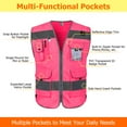 thumbnail image 4 of TCCFCCT Reflective Vest 9 Pockets High Visibility Safety Vest for Men Women, Hi Vis Construction Vest with Reflective Strips, Meets ANSI/ISEA Standards, (Pink, Small), 4 of 6