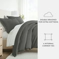 thumbnail image 3 of Noble Linens 7 Piece Solid Duvet Bundle in Gray, Twin, 3 of 5