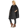 thumbnail image 6 of Catalonia Women's Poncho Cape, Sherpa Fleece Cloak Coat, Snuggly Hooded Wearable Blanket, Gift Idea for Adults and Teen Girls, Hooded Poncho, Black, 6 of 8