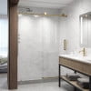 thumbnail image 4 of VIGO Elan 56 to 60 in. W x 76 in. H Frameless Sliding Shower Door with VMotion in Matte Brushed Gold with Clear Glass, 4 of 13