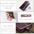thumbnail image 3 of Leather Case for iPhone 15 Card Slot Folio Flip Wallet Case for iPhone 15 Premium PU Magnetic Kickstand Cover Soft TPU Inner Case Red, 3 of 14