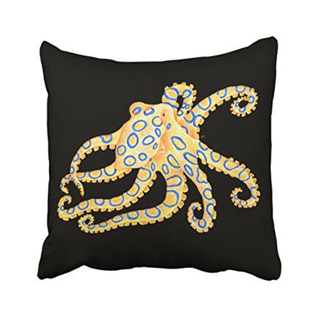 Winhome Abstract Vintage Blue Ring Monster Octopus On Black