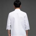 thumbnail image 3 of CHEF UNIFORM Uniform Cocina de manga larga Delantal con bolsillos delanteros Butcher Professional Home Suministros Sweat Bands for Grill Restaurant White M seitruly LF000324-07, 3 of 7
