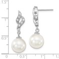 thumbnail image 3 of Sterling S Majestik Rh-pl 10-11mm Wht Imitat Shell Pearl & CZ Dangle Earrin; for Adults and Teens; for Women and Men, 3 of 3
