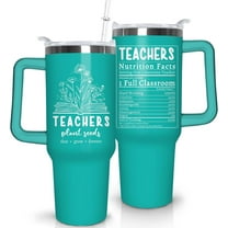 Teacher Tumbler 40 oz Tumbler with Handle Teacher Travel Coffee Mug Cup Water Bottle Stainless Steel Insulated 40oz Tumblers with Lid and Straw Teacher Gifts for Women