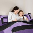 thumbnail image 5 of Homewish Minimalist Geometric Square Full Size Comforter Sets,Modern Abstract Artistic Bedding Comforter Set,Purple Black Bedding Sets For Boys Kids,Microfiber Bedroom Decor Reversible,3 Pieces, 5 of 8