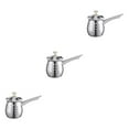 thumbnail image 1 of Maytalsory Stainless Steel Pot For Milk Good Conduction Anti-corrosion Anti-Scalding Smooth Line Turkish Silver 600ml 3Set, 1 of 1