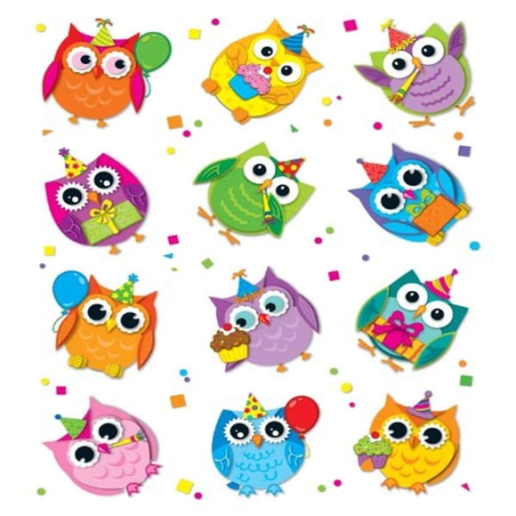 Pegatinas Carson Dellosa celebra con búhos de colores