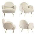 thumbnail image 5 of ALEAVIC White Accent Chair Reading Chair Modern Upholstered Sofa for Living Room Bedroom, 5 of 7