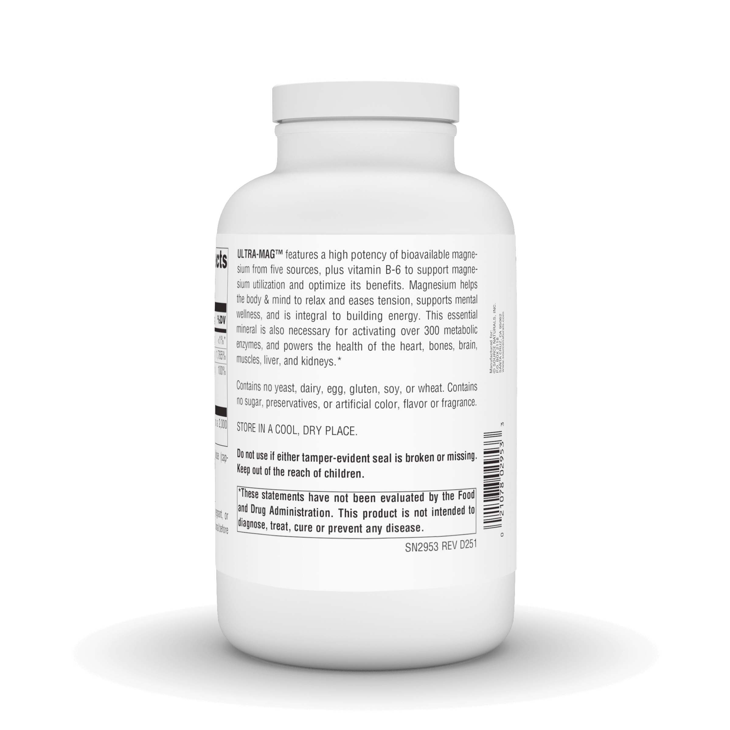 Source Naturals Ultra-Mag, Vegan Dietary Supplement, 5-in1 Bioavailable Magnesium, Relaxes Muscles & Calms Nerves* 360 Vegan Capsules