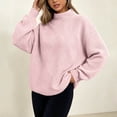 thumbnail image 5 of Xdegoge Women's Mock Neck Oversized Sweater Long Sleeve Textured Chunky Knit Pullover Jumper Fall Winter Casual Knitwear, 5 of 8
