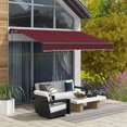 thumbnail image 2 of Outsunny Auvent Rétractable de Patio 10 Pieds x 8 Pieds Abri Pare-Soleil, Rouge Vin, 2 of 10