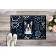 thumbnail image 2 of Caroline's Treasures BB5054JMAT Blue Flowers Boston Terrier Door Mat, Indoor Rug or Outdoor Welcome Mat 24x36 Doormat ,, 2 of 4