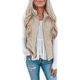 thumbnail image 1 of Chaqueta de polar Sherpa esponjosa para mujer, chaleco liviano, acogedor, sin mangas, cárdigan, con cremallera, chaleco, ropa de abrigo con bolsillo (XL), 1 of 5