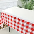 thumbnail image 6 of Rkxzt Red and White Checkered Tablecloth Rectangle, Disposable Plaid Table Cloth for Dining Room, Picnic, Holiday Dinner and Kitchen, 108 x 54 Inch, 6 of 6