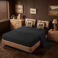 thumbnail image 3 of meiyoeat Vintage Deer Silhouette 7pcs Queen Bedding, Rustic Paw Print Bedding Comforter Set Queen For Boys Kids,Black Reversible, 3 of 7