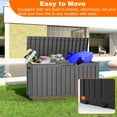 thumbnail image 2 of Coffre de Terrasse en Résine de 75 Gallons, Coffre de Rangement Extérieur Verrouillable pour Meubles, Outils de Jardin et Rangement d'Outils, Boîtes de Rangement Extérieures Étanches - Noir, 2 of 7