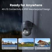 Reolink Go PT Ultra 4K 4G LTE Solar Black Security Camera, Pan Tilt, Color Night Vision, Smart Detection