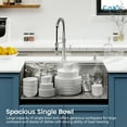 thumbnail image 6 of 33″x19″ Stainless Steel Kitchen Sink, Single Bowl, Undermount Handmade Sink in Brushed, with Cutting Board, Colander, SS-BR07D-331908, 6 of 12