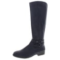 thumbnail image 1 of Style & Co. Womens Kindell Faux Leather Riding Boots Navy 9.5 Medium (B,M), 1 of 2