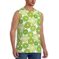 thumbnail image 2 of Haiem Men's Kiwi Lemon Print Tank Tops Summer Sleeveless Cut Off Workout T-Shirts Fitness Vest Athletic Undershirts-X-Large, 2 of 8