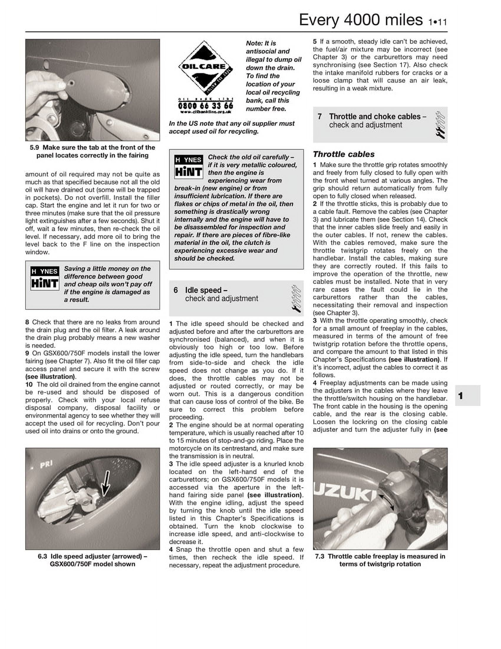 Suzuki GSX600F, GSX750F & GSX750 (98-02) Haynes Repair Manual ^