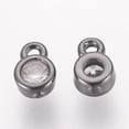 thumbnail image 2 of Brass Cubic Zirconia Charms Flat Round Gunmetal 6x4x2mm Hole: 1mm, 2 of 2