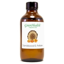 Sandalwood & Amber Fragrance Oil - 4 fl oz - Amber Glass Bottle w/ Cap - GreenHealth